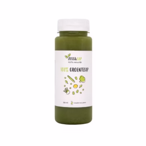 Flesje 100% groene groentensap van Zuss & Sap met venkel, broccoli, spinazie, citroen en spirulina.