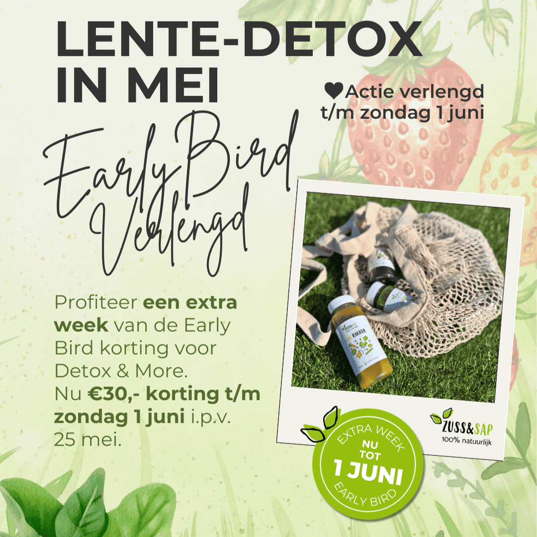 Detox & More aanmelden met leuke korting. Mei = detoxmaand