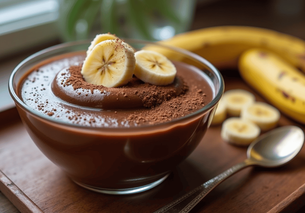 Bananenijs met cacaopoeder