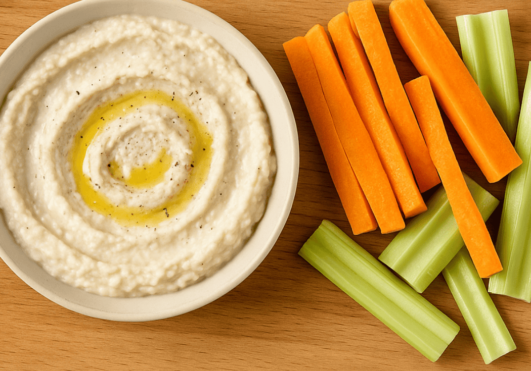Witte bonenspread met rauwkost