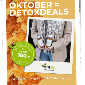 Oktober is detoxmaand bij Zuss & Sap. Pak je voordeel met deze aanbieding van 2x de Driedaagse Reset voor €185,-