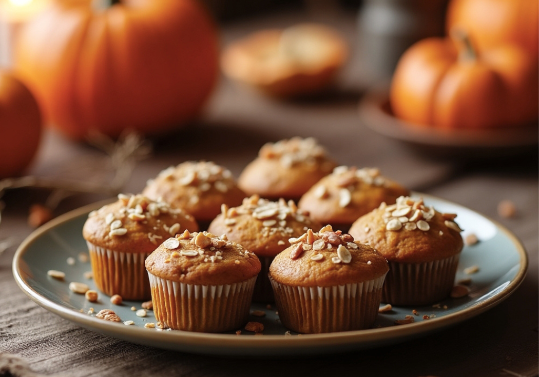 Mini Pompoenmuffins zonder suiker