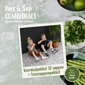 Super familie pakket met groentesappen van Zuss & Sap voor €135,-